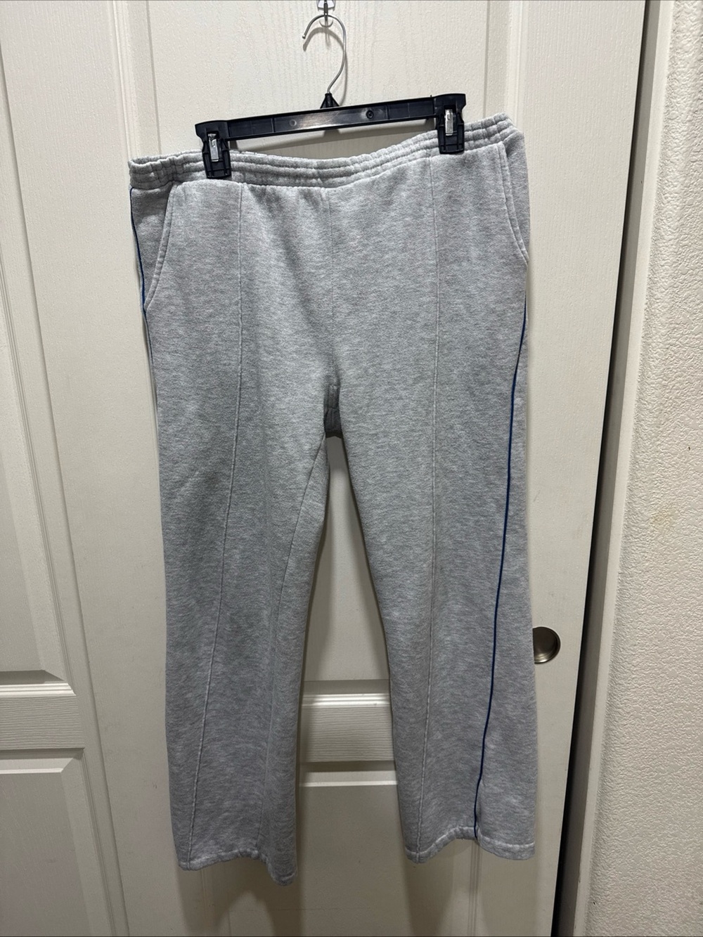 Vintage Christian Dior Monsieur Gray Sweatpants Blue Stripe Made in Taiwan L